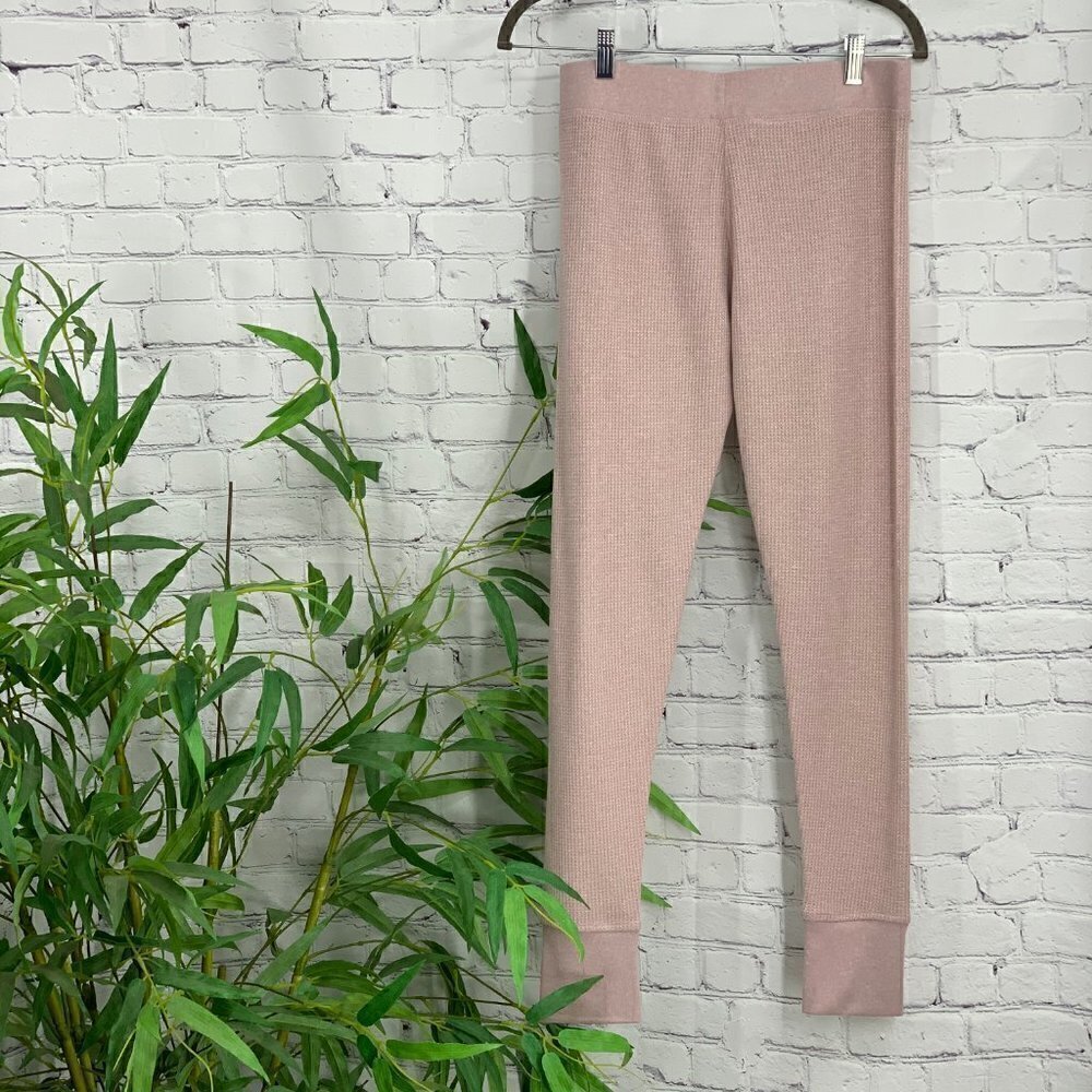 Double Zero Dusty Pink Waffle Knit Lounge Pants - Picture 5 of 5